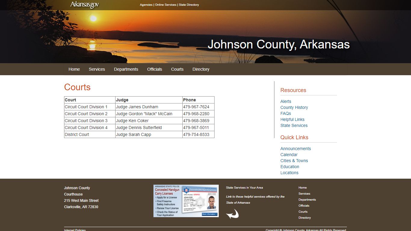 Courts - Johnson County, Arkansas