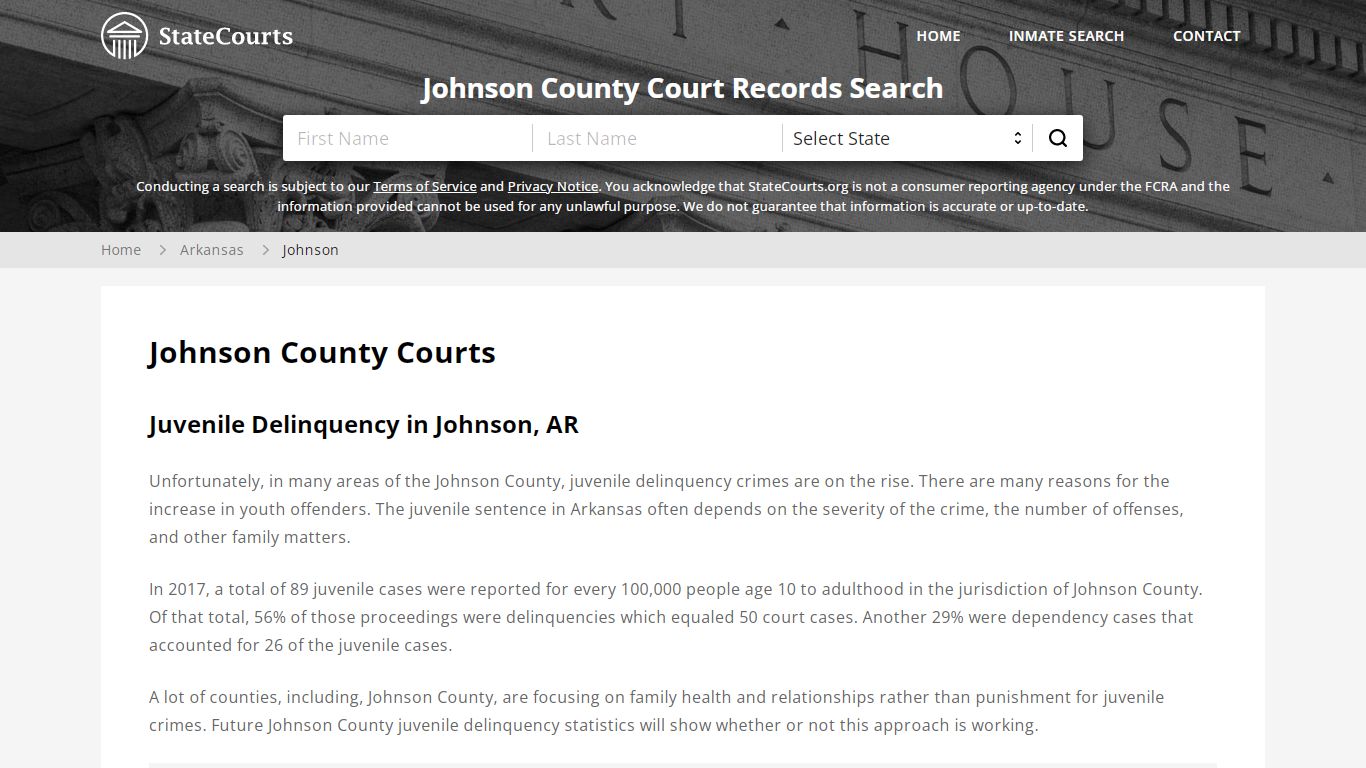 Johnson County, AR Courts - Records & Cases - StateCourts